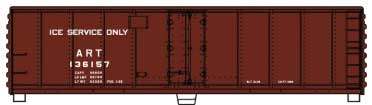 40' Steel Reefer with Hinged Door - Kit -- American Refrigerator Transit 136157 (Boxcar Red, Ice Service)