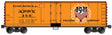 40' Steel Reefer with Hinged Door - Kit -- Agar Packing 358 (orange, Boxcar Red, white, red)