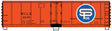40' Steel Reefer with Hinged Door - Kit -- Schuyler Packing Company WCLX #2638 (orange, blue, white)