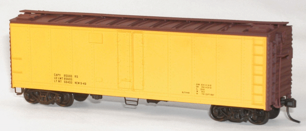 40' Steel Reefer w/Hinged Door - Kit (Plastic) -- Data Only (yellow)
