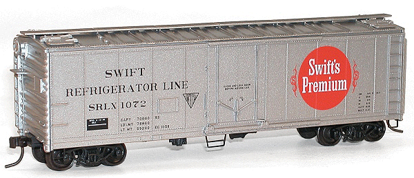 40' Steel Reefer w/Plug Doors - Kit -- Swift Refrigerator Line SRLX #1072 (silver, red; Large Logo)