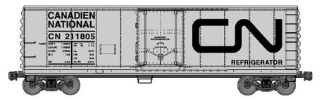 40' Steel Reefer w/Plug Doors - Kit -- Canadian National #211805 (aluminum, black, Noodle Logo)-2