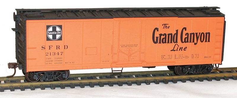 40' Steel Reefer w/Plug Doors - Kit -- Santa Fe (orange, black, Grand Canyon Slogan)