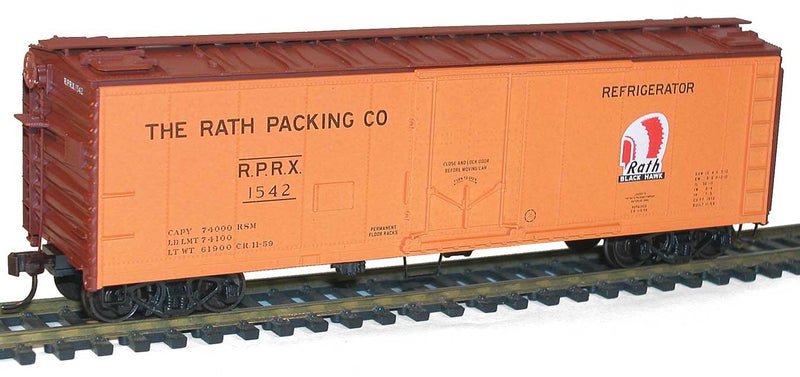 40' Steel Reefer with Plug Doors - Kit -- Rath Packing #1542 (orange, black, red, white)