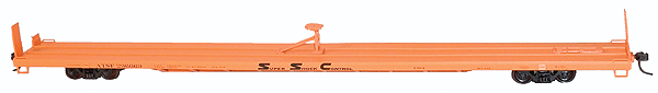 89' TOFC Piggyback Flatcar 3-Pack - Kit (Plastic) -- Santa Fe (Super Shock Control Graphics)