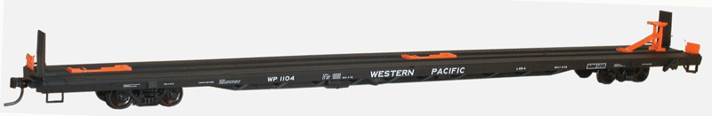 89' TOFC Intermodal Flatcar - Kit -- 3-Pack, Western Pacific #1104, 1116, 1120 (black)