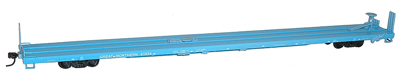 89' TOFC Intermodal Flatcar 3-Pack - Kit -- Great Northern #61527, 61529, 61534 (Big Sky Blue)