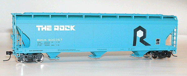 Accuready(TM) 47' ACF 3-Bay Center Flow Covered Hopper Assembled -- Rock Island - ROCK (blue, white, black)