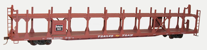 Bi-Level Open Auto Rack - Kit -- Chicago, Burlington & Quincy TTX #800149 (Boxcar Red, Rectangle Logo)