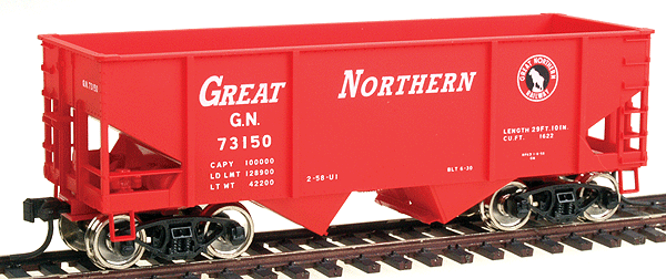 Accuready(TM) Canton Car Co.-Built 55 Ton 2-Bay Hopper - Assembled -- Great Northern