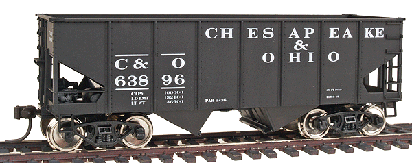 Accuready(TM) USRA 55-Ton Twin Coal Hopper - Assembled -- Chesapeake & Ohio