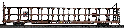Tri-Level Open Auto Rack -- Northern Pacific (Mineral Red)