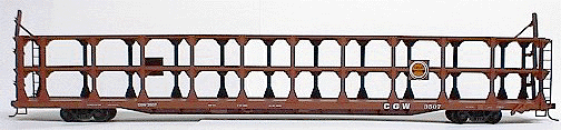 Tri-Level Open Auto Rack -- Chicago Great Western (Mineral Red)