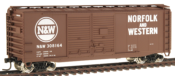 Accuready(TM) 40' AAR Steel Double-Door Boxcar - Assembled -- Norfolk & Western