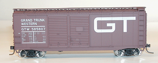 Accuready(TM) AAR 40' Steel Double Door Boxcar, Assembled -- Grand Trunk Western