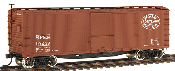 Accuready(TM) USRA 40' Wood Double-Sheath Boxcar Assembled -- Spokane, Portland & Seattle