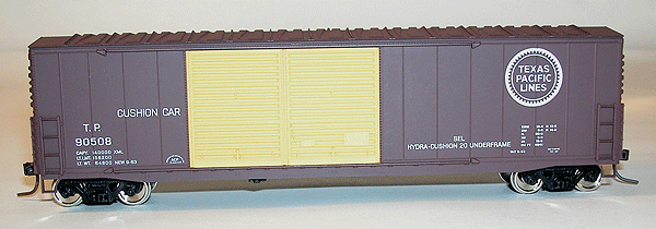Accuready(TM) AAR 50' Welded Steel Double-Door Boxcar Assembled -- Texas & Pacific