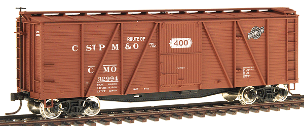 Accuready(TM) 40' Wood Outside-Braced 6-Panel Boxcar - Assembled -- Chicago, St. Paul, Minneapolis & Omaha