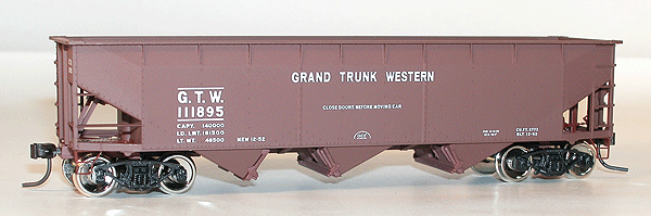 Accuready(TM) AAR 70-Ton Offset Side Tripple Hopper Assembled -- Grand Trunk Western