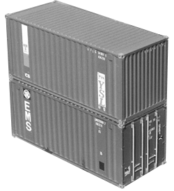 20' Corrugated Containers -- Undecorated 2-Logo Panel Sides/Smooth Doors