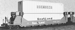 Gunderson Twin-Stack 5-Unit Container Car w/40' Wells - Kit -- Undecorated