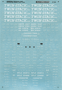 Twin-Stack Car Decals -- Twin-Stack (Red Car)