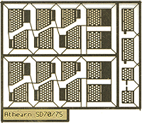 Brass Diesel Steps For Athearn Shells -- SD70/75 4-Step
