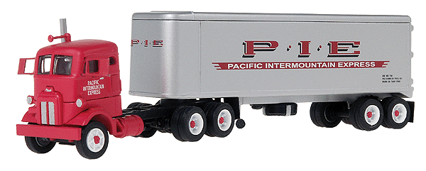Ulrich Models 1955 Mack Cabover w/32' Fruehauf Trailer - Painted Metal Kit -- Pacific Intermountain Express