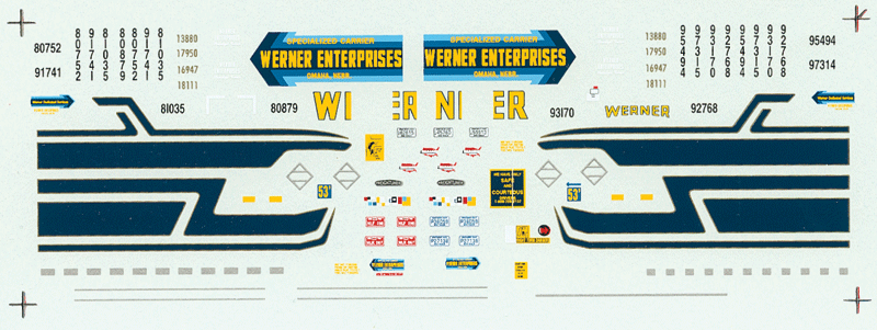 Decals - For 53' Plate Trailers -- Werner - New Slogan