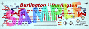 Decals - For 53' Plate Trailers -- Burlington (blue, red)