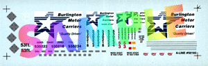 Decals - For 53' Plate Trailers -- Burlington (blue, black)