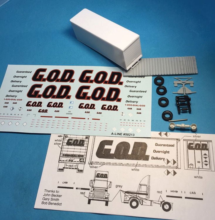 28' Wedge Trailer - Kit -- With G.O.D. (Guaranteed Overnight Delivery) Decals