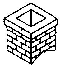 Brick Chimney pkg(2) Unpainted Metal Castings