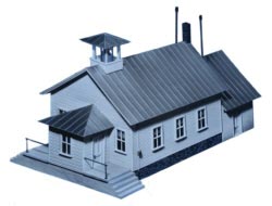 Country School House -- 3 x 1-1/8 x 2-1/4"  7.6 x 2.9 x 5.7cm