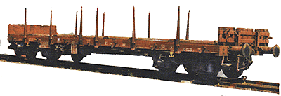 4 Axle Flatcar Era V -- FS w/Swivel Stanchions