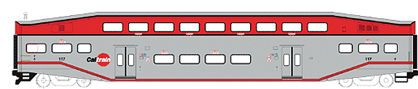 Bombardier Bi-Level Commuter Cab Car -- Caltrain
