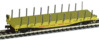 40' Flatcar w/Stakes -- Union Pacific (yellow)