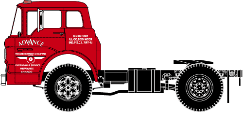 American Trucks - Ford "C" Cabover Single-Axle Semi Tractor (Decorated) -- Advance