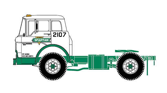 Ready-To-Roll(tm) American Trucks - Ford C Cabover Single-Axle Semi Tractor -- Spartan