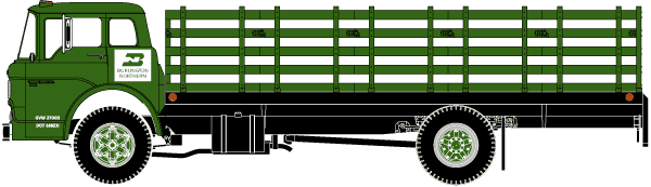 Ready-to-Roll(TM) American Trucks - Ford "C" Cabover Stake Bed (Decorated) -- Burlington Northern