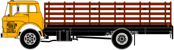 Ready-to-Roll(TM) American Trucks - Ford "C" Cabover Stake Bed (Decorated) -- Preston Trucking