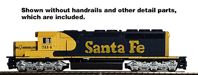 Diesel EMD SD40-2 Snoot Nose Dummy -- Atchison, Topeka & Santa Fe Standard Dynamic #1 w/Corrugated Grilles
