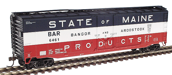 Ready-to-Roll(TM) 50' Plug-Door Boxcar -- Bangor & Aroostook (State of Maine Products)