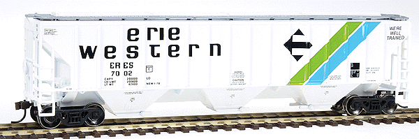 Ready-To-Roll(tm) 54' Pullman Standard 3-Bay Covered Hopper - Assembled -- Erie Western #1