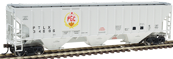 Ready-To-Roll(tm) 54' Pullman Standard 3-Bay Covered Hopper - Assembled -- Producers Grain #2