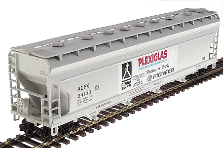 Ready-to-Roll(tm) ACF Centerflow 4-Bay Covered Hopper - Assembled -- Plexiglas