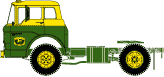 Ready-To-Roll(tm) American Trucks - Ford C Cabover Single Axle Tractor -- John Deere (yellow, green)