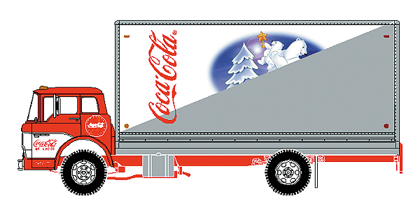 Ready-to-Roll(tm) American Trucks - Ford "C" Cabover Van (Decorated) -- Coca-Cola(R) - Bears