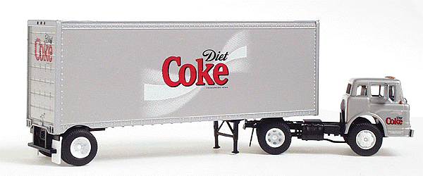 Coca-Cola(R) Ford "C" Cab Tractor w/Single-Axle Trailer -- Diet Coke