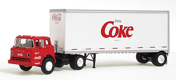 Coca-Cola(R) Ford "C" Cab Tractor w/Single-Axle Trailer -- Enjoy Coke